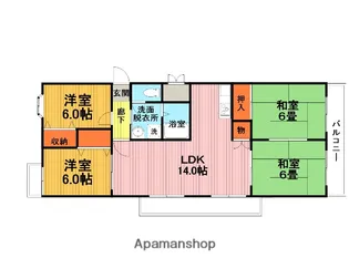 エバーグリーングランド曽根【A205号室】の間取り