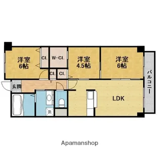 パークアヴェニュー緑地【203号室】の間取り