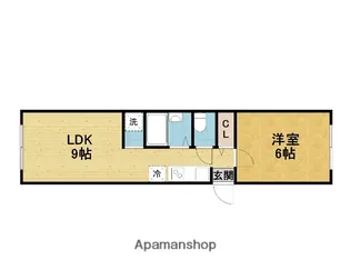 ハイツ岡町北【1階】の間取り