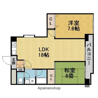 メゾンシャトル【401号室】の間取り