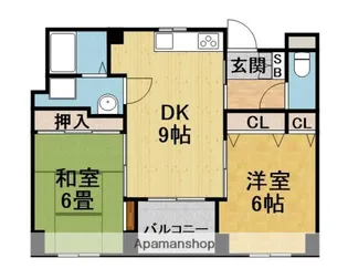 ファミリーハイツ岡町【2階】の間取り
