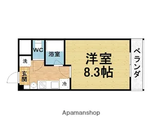 シャンヴェルジェ豊中ⅠⅡ【Ⅰ-108号室】の間取り