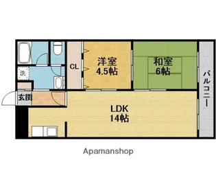 アスモ岡町【405号室】の間取り