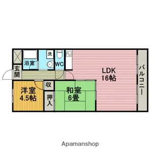 パークウェイハイツ【505号室】の間取り