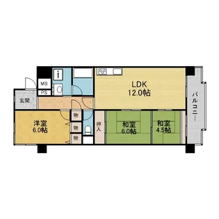 大阪府豊中市刀根山元町【マンション】の間取り