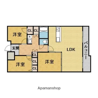 ロイヤルヒルズ待兼山【3階】の間取り
