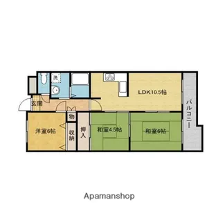 ロイヤルヒルズ待兼山【6065F号室】の間取り
