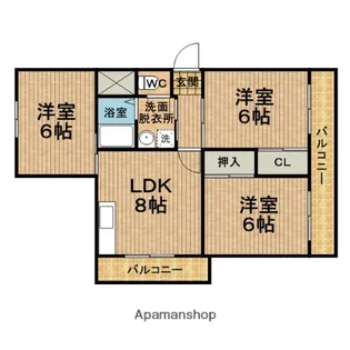 ピアチェーレ【301号室】の間取り