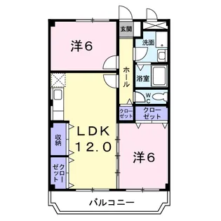 インペリアル中田【2階】の間取り