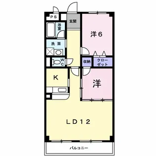 リブェール宝塚【1階】の間取り