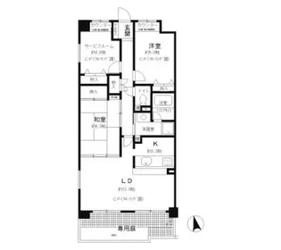 サンスーシ南千里【1階】の間取り