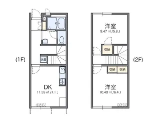 レオパレスブリリアントレーヴ【102号室】の間取り