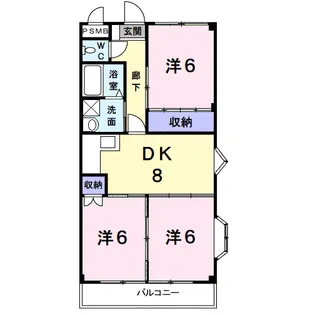 ディアコートMIHO【2階】の間取り