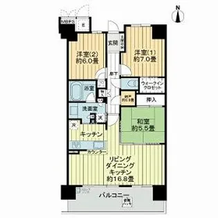 ライオンズ南千里佐竹台グランハート スカイヴィラ【0512号室】の間取り