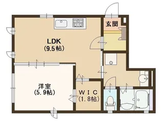 ルシェール東難波Ⅱ【102号室号室】の間取り