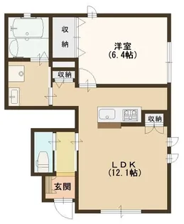 アッシュ川面【102号室号室】の間取り