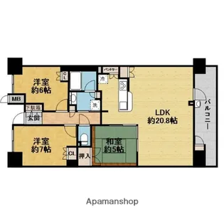 千里桃山台ヒルサイドテラス【610号室】の間取り