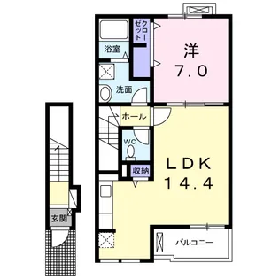 フォンテーヌ逆瀬川【2階】の間取り