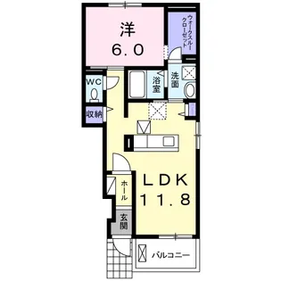 アルバーミィ宝塚【1階】の間取り