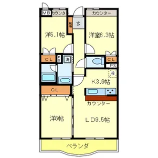 大阪府吹田市千里丘上【マンション】の間取り