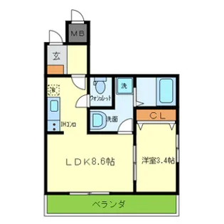 ONLYONE宝塚【1階】の間取り