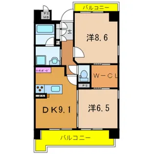 大阪府吹田市広芝町【マンション】の間取り