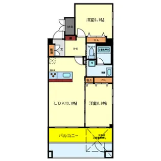 グローリーパレス中山【1階】の間取り