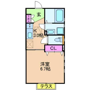 カーサエスコート【1階】の間取り