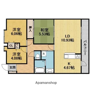 ウイング旭ヶ丘【7階】の間取り