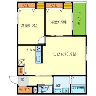 ジョビアーレ【2階】の間取り