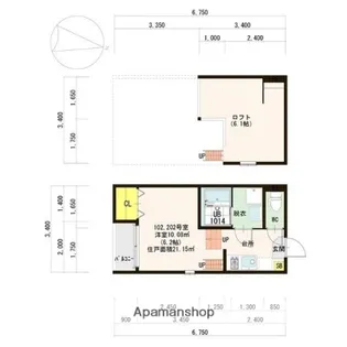 メルヴェーユ蛍池【102号室号室】の間取り