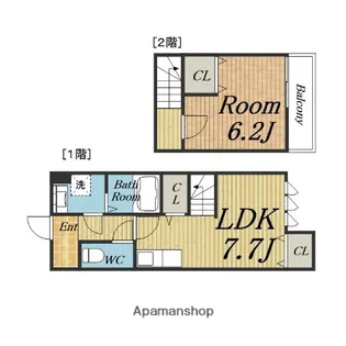 スリーハーブズ服部寿町【1階】の間取り