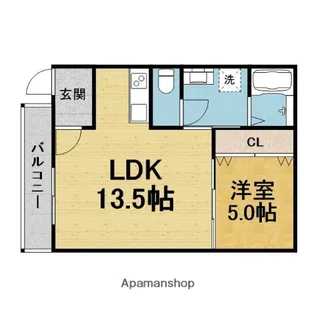 レジデンスコート豊中末広町【1階】の間取り