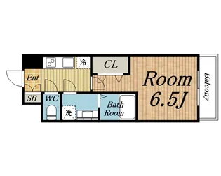 レジュールアッシュ三国本町【4階】の間取り