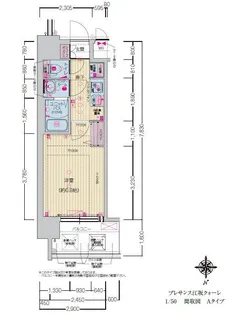プレサンス江坂クォーレ【0301号室】の間取り