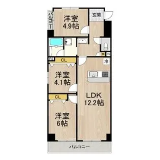 パークモダン伊丹【4階】の間取り
