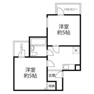 六龍苑岡町【2H208号室】の間取り