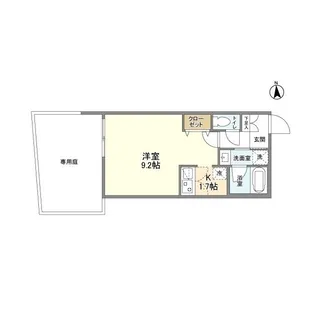 ウェルスクエア池田天神【0104号室】の間取り