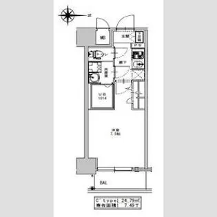 SーRESIDENCE江坂ALEGRIA【6階】の間取り