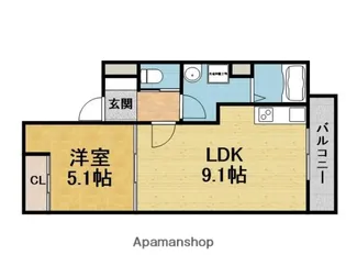 プリヴェ豊中曽根【1階】の間取り