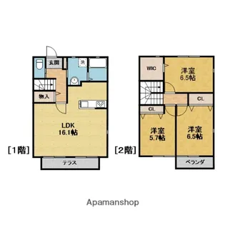 大阪府豊中市東豊中町3丁目【一戸建】の間取り