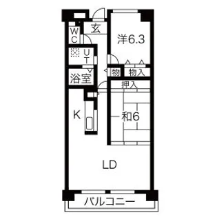クリスタルコート清荒神【201号室】の間取り
