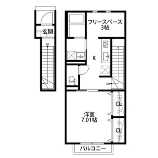 CLAIR BLANC【205号室】の間取り