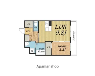 LUXE服部天神【608.号室】の間取り