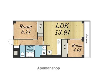 グリュックメゾンF豊中ⅩⅤ【705.号室】の間取り