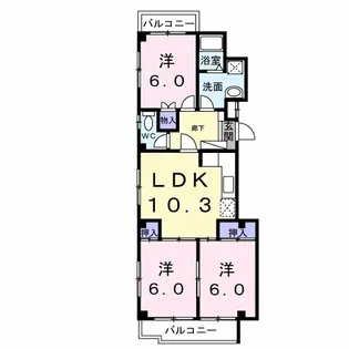 サンハイツ坂末【3階】の間取り