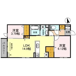 プラティーク ラ テシマ【2階】の間取り