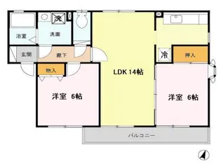 アビタシオン仁川III【2階】の間取り