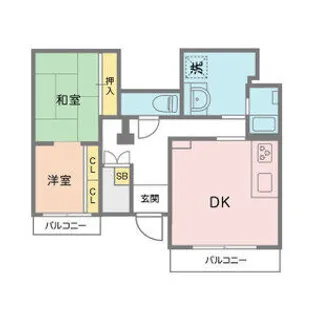 ハイツ西田【1階】の間取り