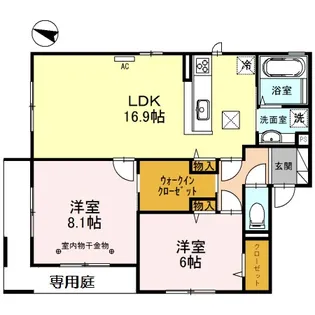 ミストラルコート【1階】の間取り